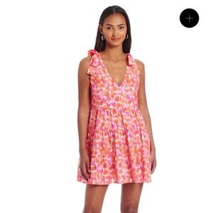 Amanda Uprichard  pink and orange sundress with Bows Small